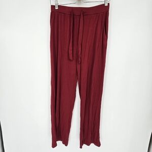 cozy earth red viscose bamboo knit straight leg pajama pants women small